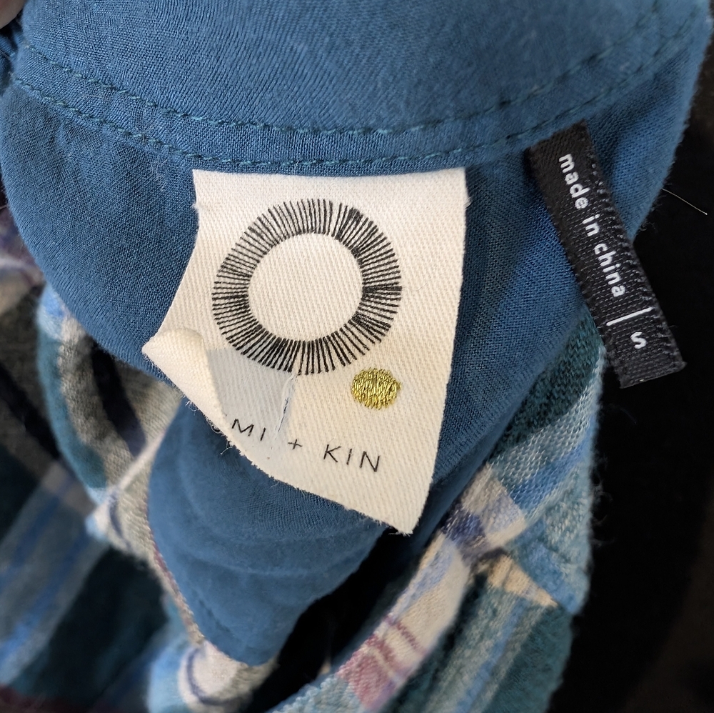 💘 Anthropologie Akemi + Kin Lucie plaid button tunic top - Picture 5 of 7